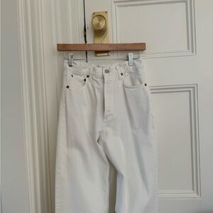 Agolde white straight leg jeans